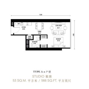 566 SF / 53 SQ.M.