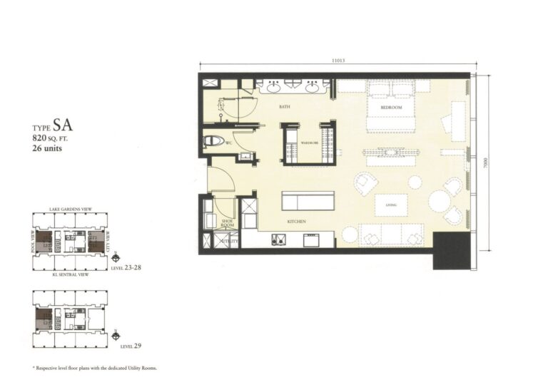 820 sq.ft.