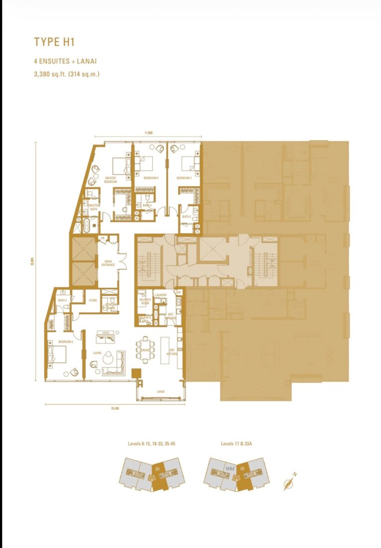 H1 3380sf. ( 314 sq.m )